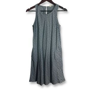 Gap Lyocell A-Line‎ Summer Dress Blue & White Casual Swing Midi Dress